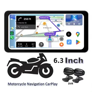 Zmecar nouveau phare 6.3 "Android moto écran IP67 étanche 8-Core GPS BT WIFI 4G DVR TPMS moto Nivagation Carplay