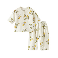Baby Kurzarm-Set Sommer Bambus-Baumwoll-Gaze Kurzarmshirt und Shorts Klimatisierte Kleidung Sommer-Unterwäsche Hauskleidung