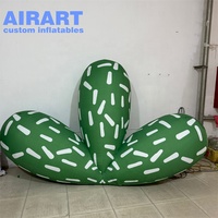 Colonne gonflable décorative personnalisée et attrayante en forme de cactus-panier de pain jaune, Colonne gonflable personnalisable en forme de cactus-panier de pain