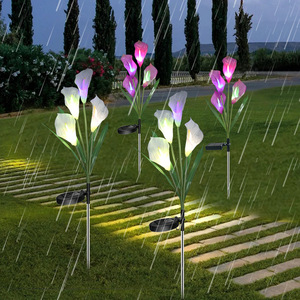 ไฟสวนโซลาร์เซลล์ LED รูปดอกคาลล่าลิลลี่ กันน้ำ สำหรับตกแต่งลานบ้านและสนามหญ้า มี 3 สี - Product Image 3