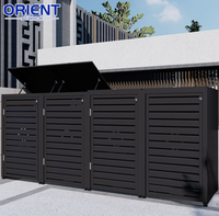 Abri extérieur en métal pour poubelle, de haute qualité, en aluminium, pour jardin, rangement de poubelles, personnalisable, avec roulettes