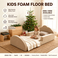Lit de sol en mousse pour enfants avec barrières de sécurité et matelas en éponge souple pour garderie et école maternelle, fourniture d'usine OEM