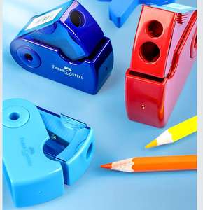 Sacapuntas de plástico <span class=keywords><strong>Faber</strong></span>-<span class=keywords><strong>Castell</strong></span> 1827 de Alemania, con un solo orificio y doble orificio, diseño de mariquita pequeña especial, para estudiantes de arte - Product Image 6