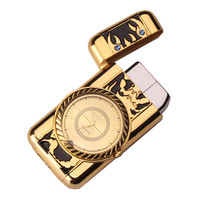 Jet Flame Torch Encendedor de cigarrillos a prueba de viento Reloj vintage Bisel Conmutable Portátil Llama azul Encendedor Oro Plata Creativo