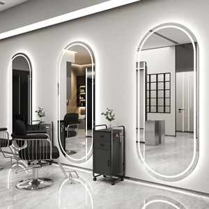 <b>Gold</b> Frame Salon LED <b>Mirror</b> | Wall-Mounted Hairdressing <b>Mirror</b> | Custom Logo - Product Image 4