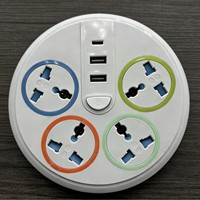Multiprise industrielle personnalisable 2/3/5m universelle portable avec protection contre les surtensions et 4/5 ports USB 10A