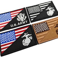 Parche Bordado de la Bandera Americana del Cuerpo de Marines de EE. UU. en PVC con Encaje de Mezclilla