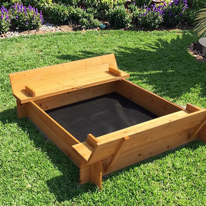 SHUNDA SDSB001, maison de jeu en bois carrée rouge clair pour enfants, bac à sable avec couvercle pour les jeux des enfants, unisexe - Product Image 3