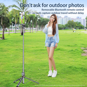 Uzaktan kumanda ile taşınabilir teleskopik ABS ve paslanmaz çelik Selfie sopa katlanabilir telefon standı & Tripod işık özelliği - Product Image 3