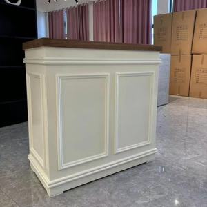 BEST SELLING Modern French Solid Wood Front <b>Desk</b> <b>Small</b> Bar Counter Table for Bedroom Mall Dining Beauty Salon NAIL SOLON - Product Image 2