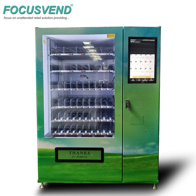 Large Combo Vending Machine with Oversized Touchscreen 60 Snacks Drinks Pull-out Tiltable  Adjustable Flexible Trays