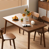 Ensemble de table à manger en bois massif de noyer moderne pour 6 personnes, meubles de salle à manger durables et écologiques pour la maison