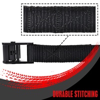 Sangle d'arrimage Stealth Ultimate Scratch Free 450 kg LC noire avec revêtement époxy, boucle à came de 25 mm pour kayak, SUP, galerie de toit