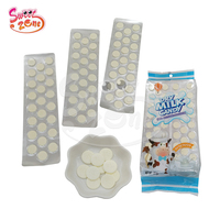 Permen Bentuk Bulat Lezat, Kering, Kenyal, Susu, Tablet Tekan