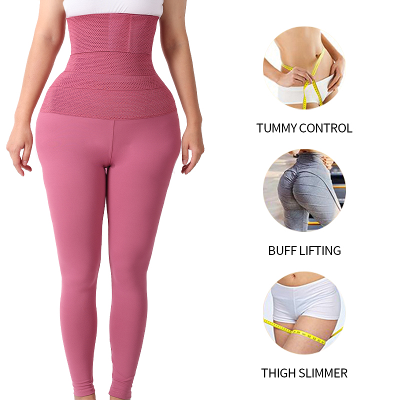 Yoga Body Sculpting Belt Latex Waist Trainer Sport Running  Gym Fitness High Waist Tummy Control Legging