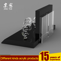 Support d'affichage pour montres Hesvit en acrylique noir, moderne, vertical, léger, finition brillante, personnalisable