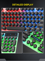 TF210 USB Wired Gaming Keyboard and Mouse Combo, Rainbow LED Backlit, 104 Keys, Punk Style, for PC Gamer & Office