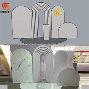 Роскошная 3D стереоскопическая арка для свадебного фона, декоративная панель из белого ПВХ для банкетов и свадеб, фоновая стена - Product Image 3