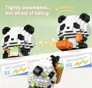 Chapeau pastel mignon Panda & Citrouille Micro Blocs de construction - 238 pièces Mini briques Jouet pour un assemblage amusant en <span class=keywords><strong>DIY</strong></span> - Product Image 6