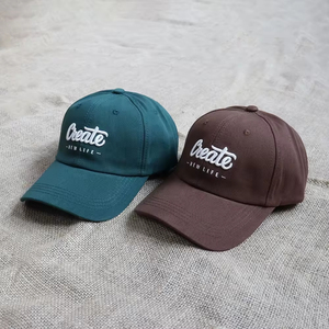 Casquette de baseball vintage unisexe en coton non structurée à 6 panneaux de couleur unie avec logo brodé 3D personnalisé de haute qualité - Product Image 3