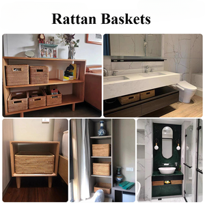 <span class=keywords><strong>Panier</strong></span> de rangement rectangulaire en rotin naturel tissé à la main avec poignées, bac organisateur pour étagère <span class=keywords><strong>Kallax</strong></span>, rangement et décoration pour la maison et l'hôtel - Product Image 6