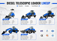 Chargeur télescopique modèle populaire NIMBUS, capacité de charge nominale de 800 kg, direction flexible pour travaux municipaux, chargeur à bras télescopique