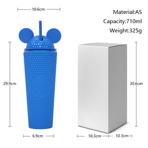 Shang Kou Ai Mickey Mouse Straw Cup Portable Leak Proof Double Wall Plastic Cup Gift For Outdoor Use - Product Image 5