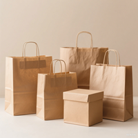 Sacs d'emballage biodégradables résistants à la graisse, personnalisés et recyclés pour la livraison de repas à emporter en restaurant, pour vêtements et chaussures, en papier kraft