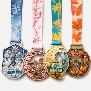 Personalized Marathon Medals with Ribbon Custom Metal Finisher Medals for Running Race Events Fun <b>Runs</b> Custom Marathon Medal - Product Image 2