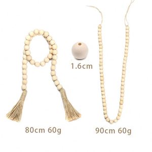 Gran oferta DIY rústico hecho a mano L guirnalda de cuentas de madera con borlas para el hogar y Strand Farmhouse Decor - Product Image 6