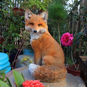 Statue de renard en polyrésine, sculpture décorative, cadeau, art animalier, ornement extérieur pour pelouse et jardin en fibre de verre - Product Image 4