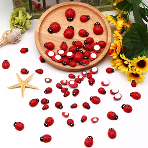 Décoration de micro-paysage en mousse, accessoires de bricolage, jouet artisanal, coléoptère en bois rouge multicolore, <span class=keywords><strong>coccinelle</strong></span> à sept étoiles - Product Image 5