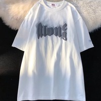 YKH Katoen Op Maat Gemaakt Afbeelding en Ontwerp Merk Blank 3D Puff Print 100% Katoen Oversized T-Shirt Met Logo voor Heren en Dames