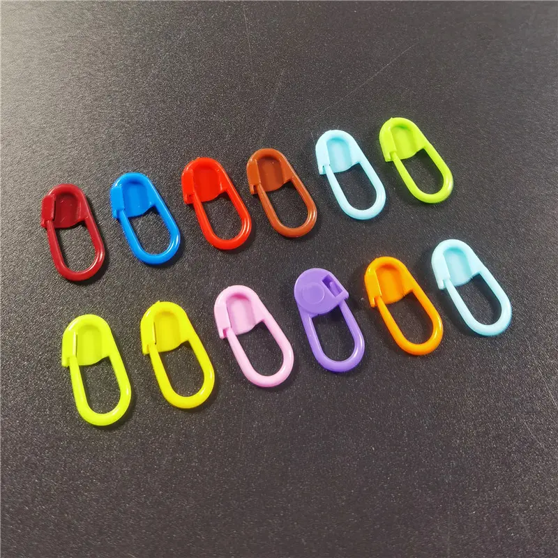 Spidol rajut plastik warna-warni klip rajut penanda jahit massal pin pengaman konter klip jahit tenun kerajinan DIY