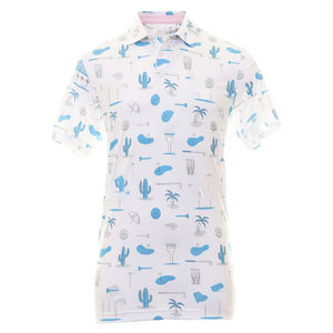 شعار مخصص تصميم الضلع بولو الرقبة الرسم الكامل جميع أنحاء ملابس الرجال الأمريكية الرجال الرطوبة ويفتل قمصان الغولف البولو - Product Image 4