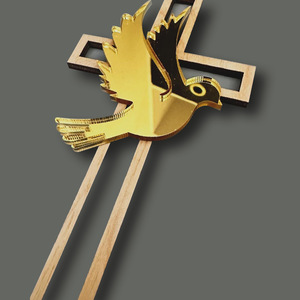 Décoration de gâteau en acrylique doré avec <span class=keywords><strong>croix</strong></span> et colombe, pour la première communion, le baptême, les fournitures de fête chrétienne, décorations de gâteau pour la première communion - Product Image 4