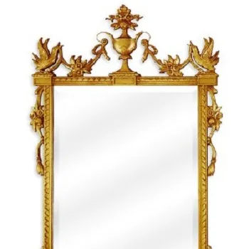 Viktoria nischer Spiegel glänzend Gold Grenze Stil Home Hotel viktoria nischen Rahmen Boden abgeschrägt geschnitzt Dekor Holz gravur Carving Mirror