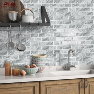 Wayon - Adhesivos 3D para Pared con Diseño de Azulejos de Metro, Color Blanco, Impermeables, para Decoración Interior Moderna - Product Image 5