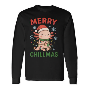 Maglietta a maniche lunghe Merry Chillmas Axolotl Christmas - Product Image 2