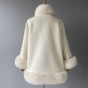 Jxwatcher Vente en gros d'usine Manteau en laine double face à col en <span class=keywords><strong>fausse</strong></span> <span class=keywords><strong>fourrure</strong></span> bon marché Manteau décontracté chaud pour femmes Manteau en <span class=keywords><strong>fausse</strong></span> <span class=keywords><strong>fourrure</strong></span> de lapin doux - Product Image 6