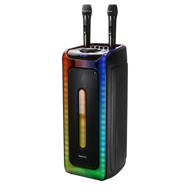 Portable Outdoor Speaker Big Karaoke Party Wireless Speaker 3600mAh 50W RGB Light Speaker with Remote Microphone
