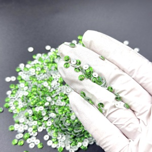 Lentejuelas Holográficas Premium de Alta Calidad, Color Verde Lima Iridiscente <span class=keywords><strong>AB</strong></span>, <span class=keywords><strong>8</strong></span> Facetas, con Orificio Central, Pedrería Plana - Product Image 5