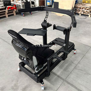 Simulateur profil aluminium volant personnalisé Cockpit simulateur de jeu de conduite superbe Cockpit avec vraie chaise course - Product Image 3