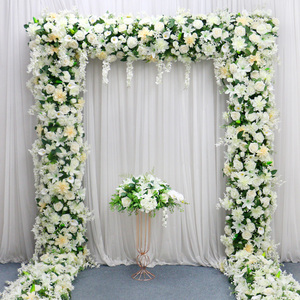 Puntelli floreali della fase del partito di caduta della decorazione dell'arco di nozze di disposizione di fila del fiore artificiale della rosa bianca del giglio - Product Image 1