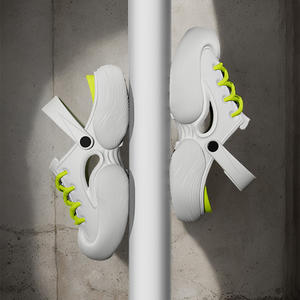 Zuecos de Plataforma Gruesa de una Pieza de EVA para Hombre, Blancos con Verde Neón, con Cordones, Antideslizantes, Sandalias de Senderismo para Exteriores - Product Image 1