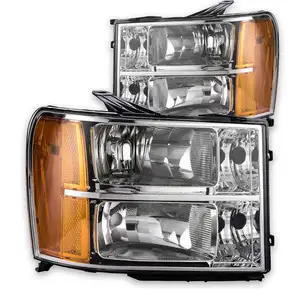 GM2502283 GMC Sierra 2007-2014 Headlights Headlamps Head Light Lamp Clear Black Housing Car Accessories Auto Parts For GMC