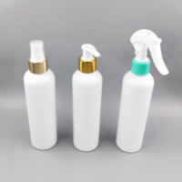 Flacon de pulvérisation en plastique PET, de qualité supérieure, rond, en noir ou blanc, transparent, avec bouchon à pompe, 250ml
