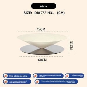 <span class=keywords><strong>Table</strong></span> <span class=keywords><strong>basse</strong></span> multifonctionnelle en métal style soucoupe volante française, plateau en acier au carbone, pour salon, petit appartement, moderne - Product Image 6