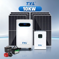Kit de secours 10KW 12KW 15KW 16KW avec onduleur intégré, panneaux solaires entièrement noirs et batterie au lithium solaire, système d'énergie solaire