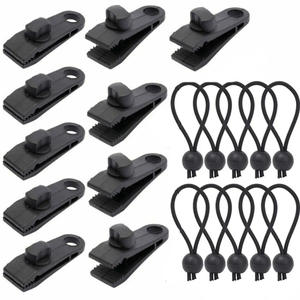 Autres clips de fixation en spirale pour tentes, 10 pièces, clips de fixation pour bâche extérieure renforcés en nylon avec ensemble de boules élastiques pour tentes et auvents - Product Image 3